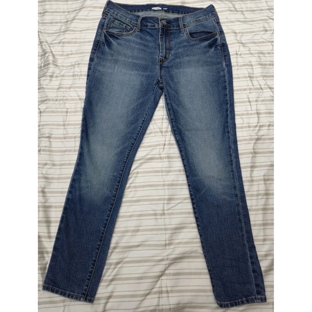 Old Navy Women's Blue Denim Skinny Jeans Medium Washed Size 8 Short